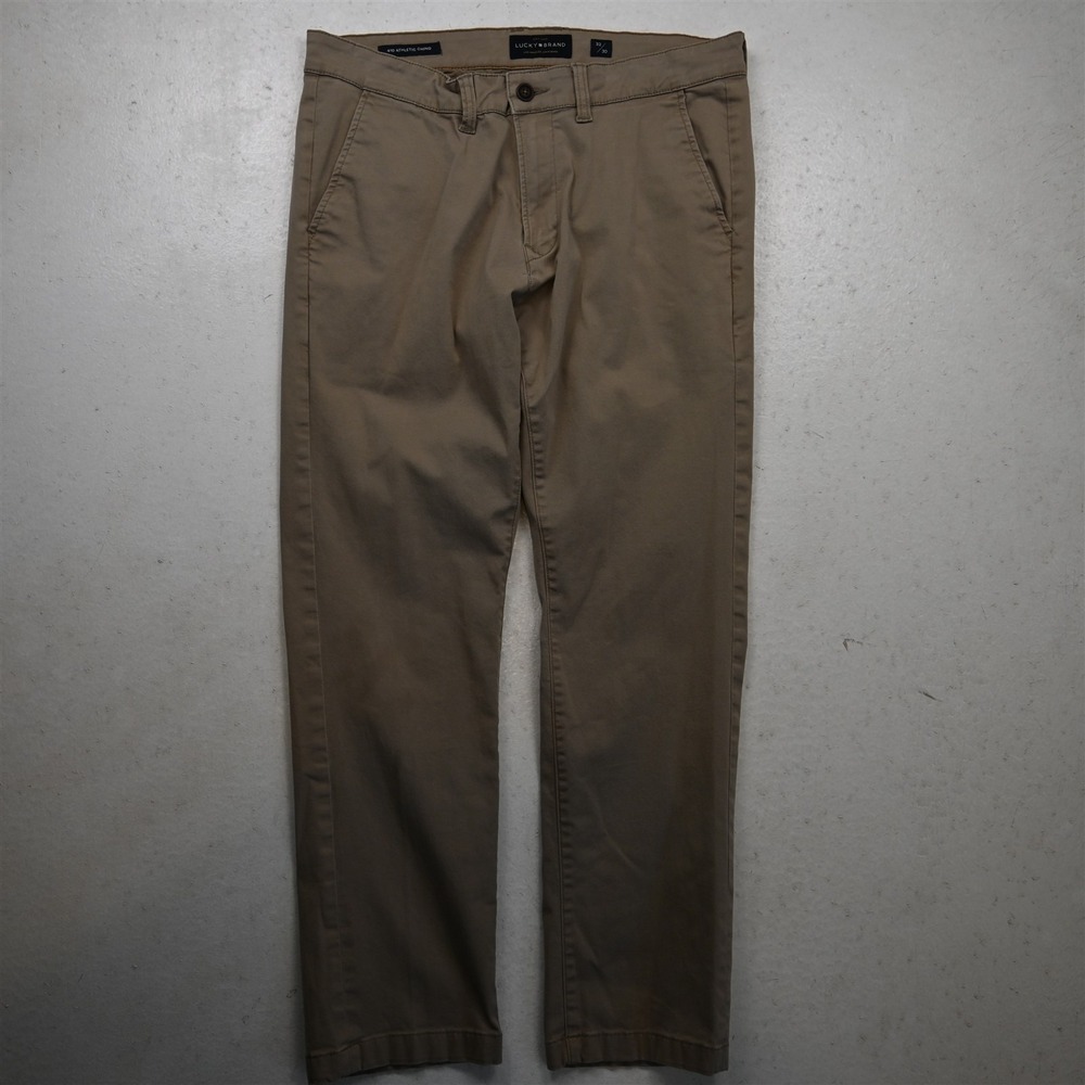 Lucky Brand 32x30 Khaki Stretch 410 Athletic Chino Mens Pants